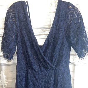 Navy blue lace romper